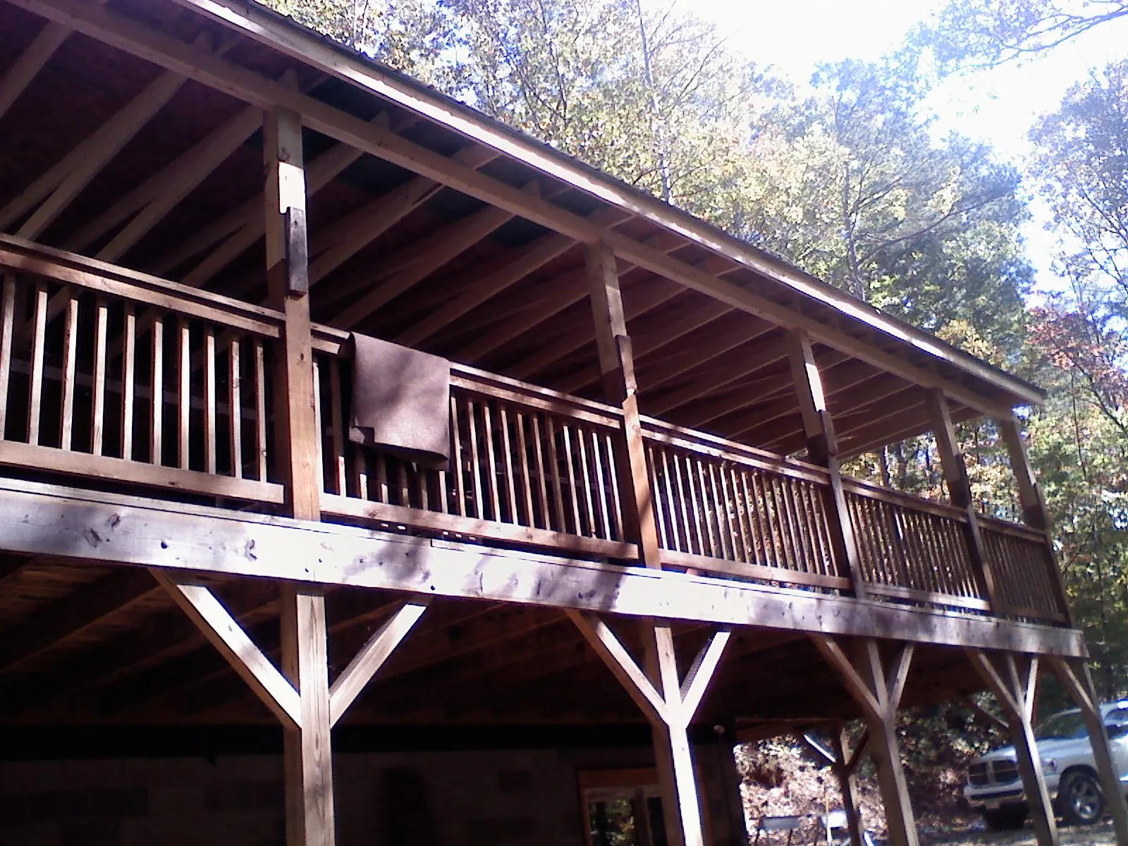 Timber framing under a new elevated porch and deck — Roof Leak Repair in Saltsburg by Roofing Brothers